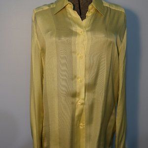 Escada Margaretha Ley Yellow Striped Silk Blouse
